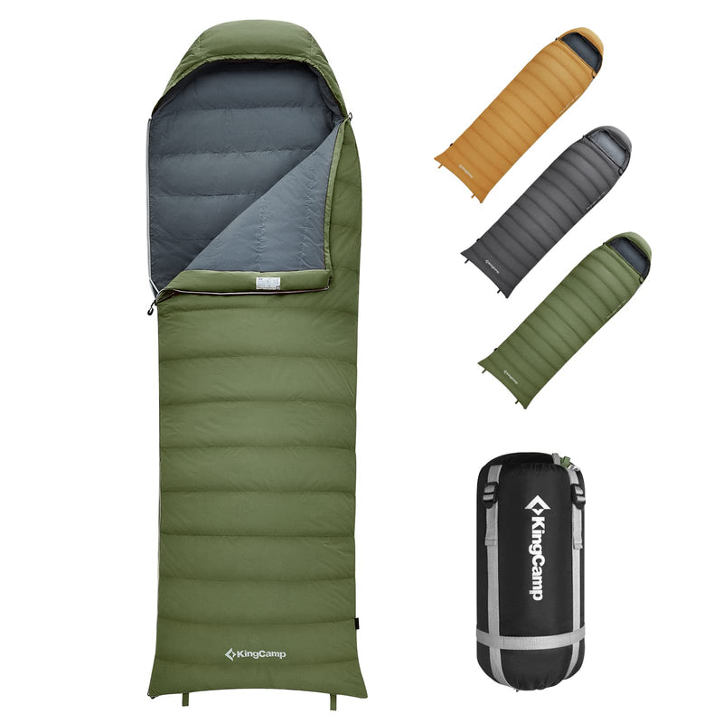 Load image into Gallery viewer, KingCamp Lightweight Down Sleeping Bag-Envelope With Mummy Hood Wide and Large