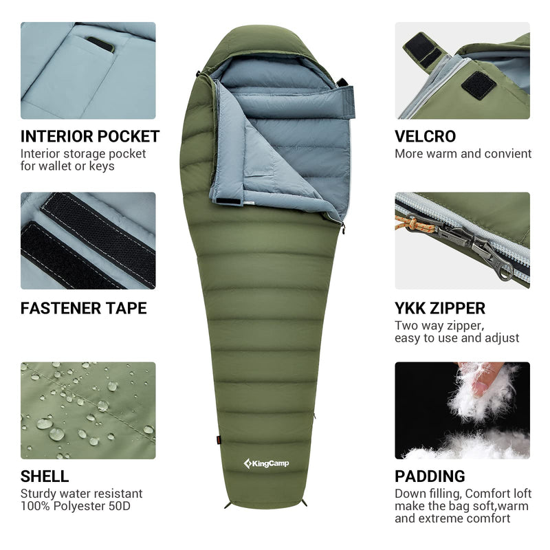 Load image into Gallery viewer, KingCamp PROTECTOR 400 Down Mummy Sleeping Bag