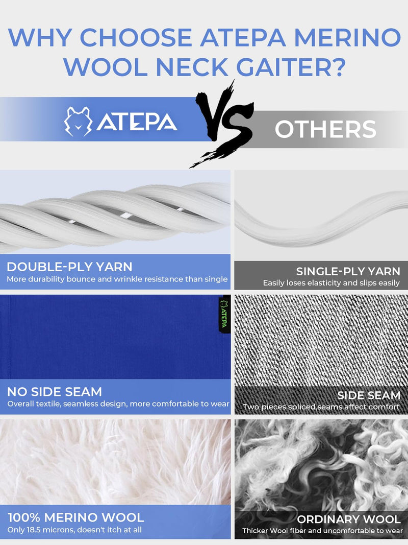 Load image into Gallery viewer, ATEPA Merino Wool Neck Gaiter