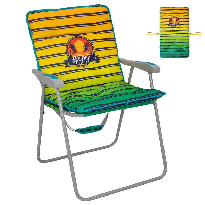 Load image into Gallery viewer, WEJOY High Back Beach Chair with Removeable Padded Cushion