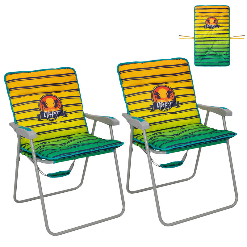 Load image into Gallery viewer, WEJOY High Back Beach Chair with Removeable Padded Cushion