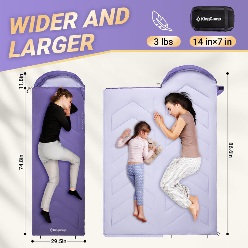 Load image into Gallery viewer, KingCamp HURON 250 Sleeping Bag-Envelope With Hood