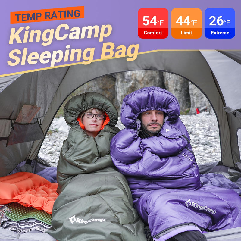 Load image into Gallery viewer, KingCamp HURON 250 Sleeping Bag-Envelope With Hood