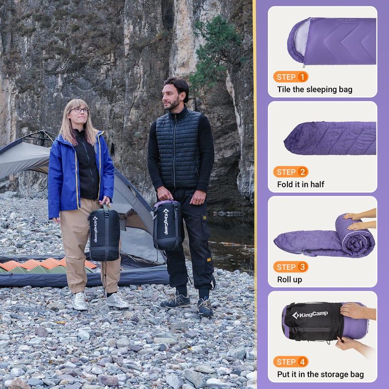 Load image into Gallery viewer, KingCamp HURON 250 Sleeping Bag-Envelope With Hood