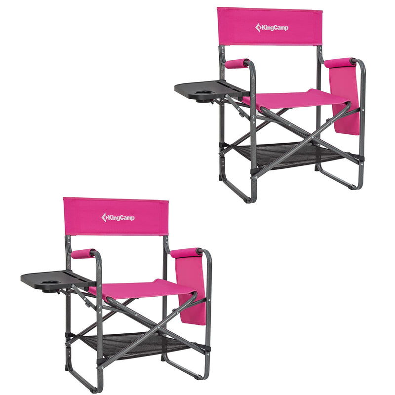 Cargue la imagen en el visor de la galería, KingCamp Camping Directors Chairs with Side Table and Storage Pockets