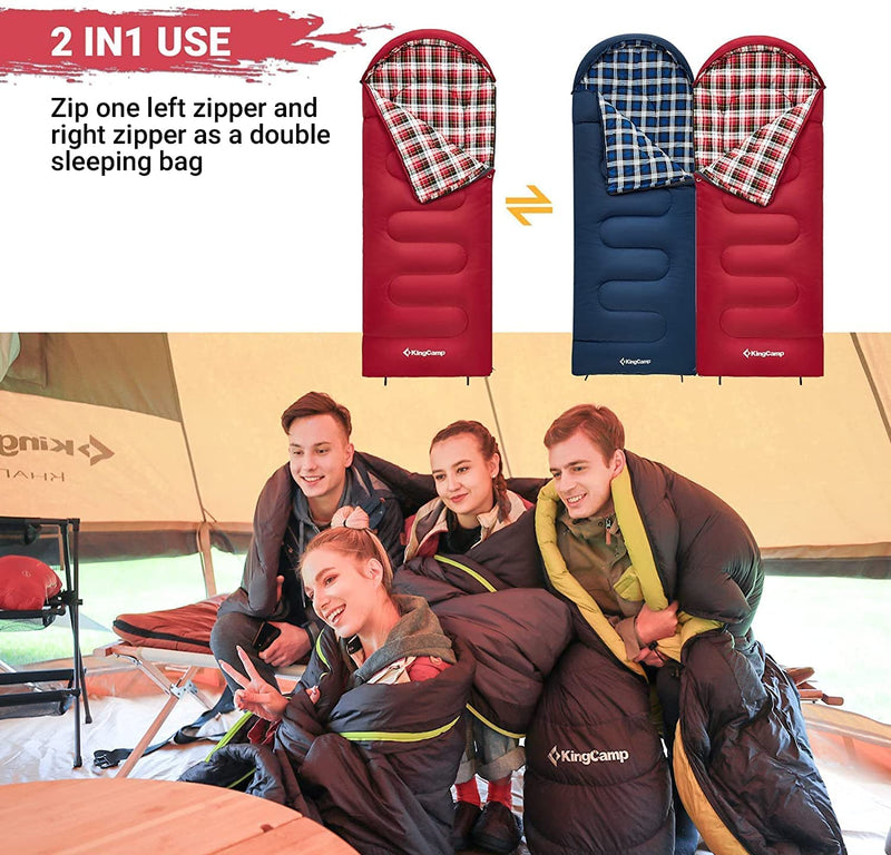 Load image into Gallery viewer, KingCamp CLOUDY 400 Sleeping Bag-Envelope With Hood
