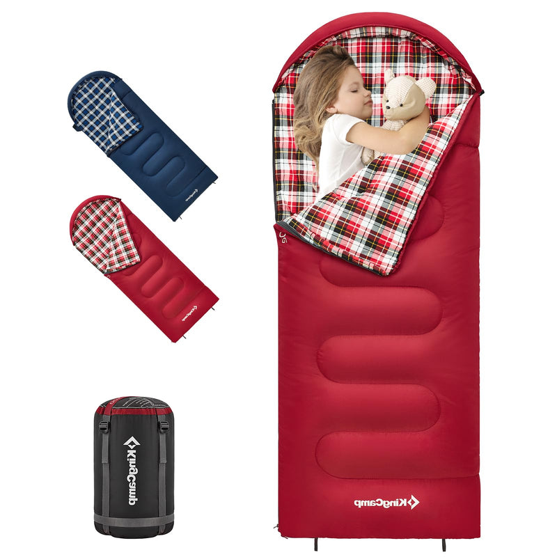Load image into Gallery viewer, KingCamp CLOUDY 300S Kids Sleeping Bag-Envelope With Hood