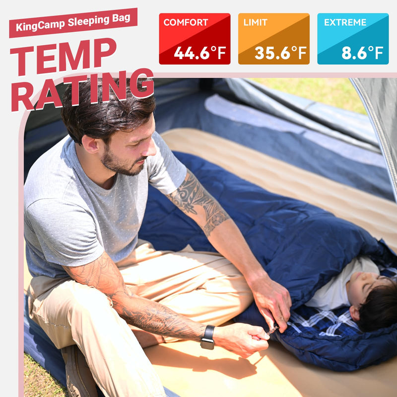 Load image into Gallery viewer, KingCamp CLOUDY 300S Kids Sleeping Bag-Envelope With Hood