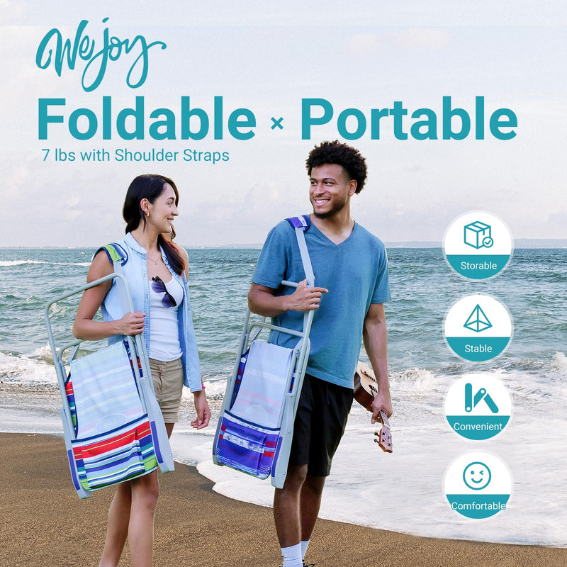 Load image into Gallery viewer, WEJOY Tall Beach Chair Foldable and Portable