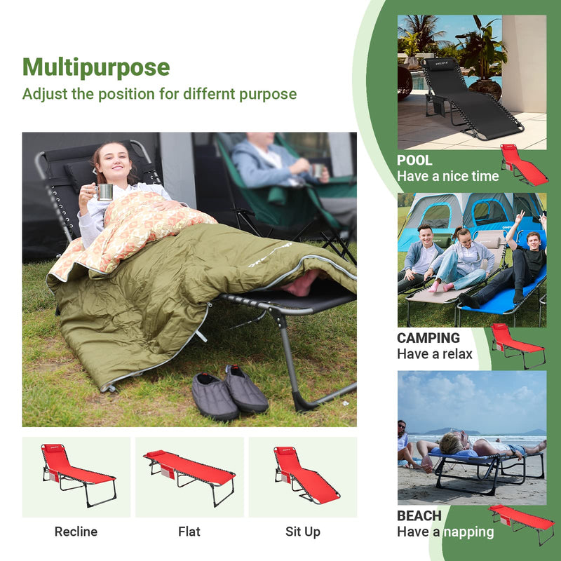 Load image into Gallery viewer, WEJOY 3-Folding Steel Cot Red