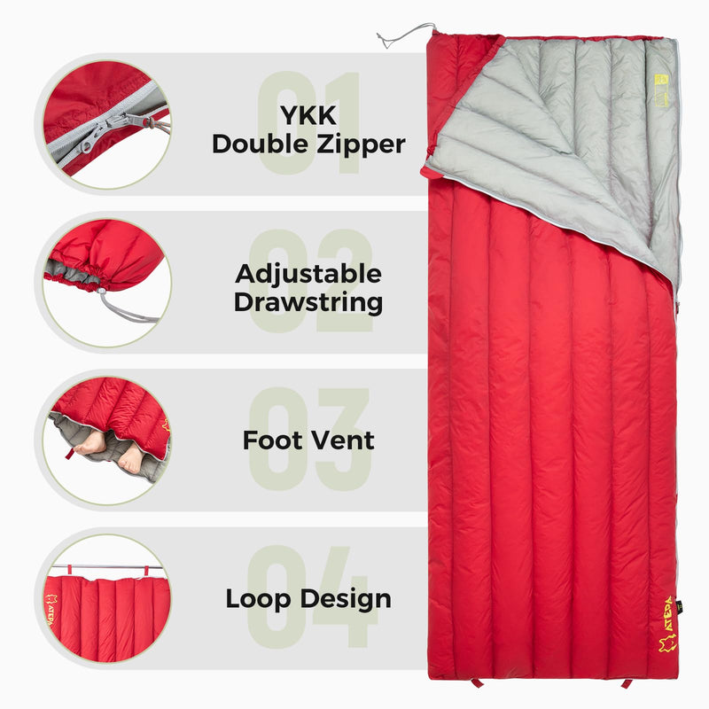 Load image into Gallery viewer, ATEPA Ultralight Down Sleeping Bag Filling 300g White Duck Down