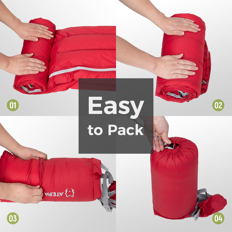 Load image into Gallery viewer, ATEPA Ultralight Down Sleeping Bag Filling 300g White Duck Down Easy to Pack