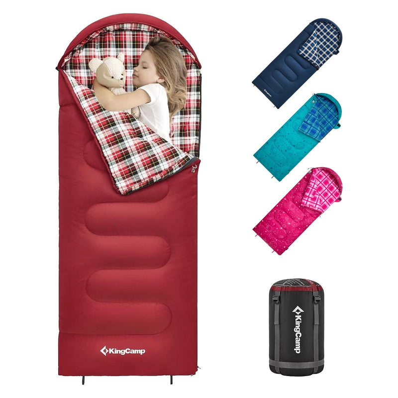 Load image into Gallery viewer, KingCamp CLOUDY 300S Kids Sleeping Bag-Envelope With Hood