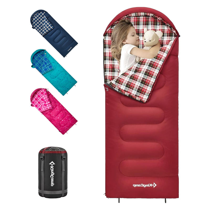Load image into Gallery viewer, KingCamp CLOUDY 300S Kids Sleeping Bag-Envelope With Hood