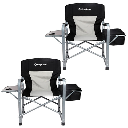 KingCamp Camping Directors Chair with Cooler Bag and Side Table