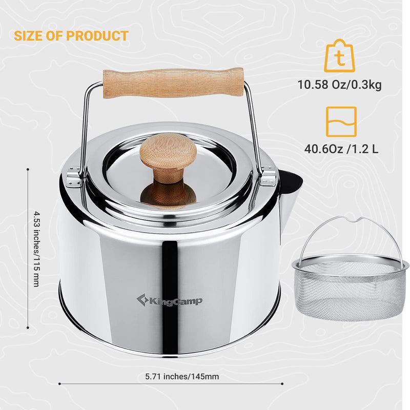 Load image into Gallery viewer, KingCamp SKYWALKER Kettle Stainless Steel Camping Kettle