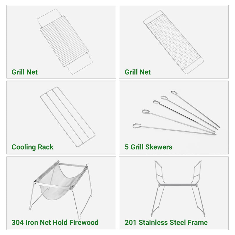 Load image into Gallery viewer, YETO FIRESKILL Campfire Grill BBQ Picks set