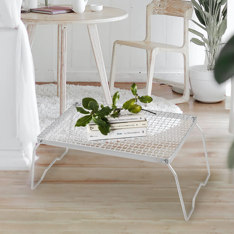 Load image into Gallery viewer, YETO POR-TABLE Campfire Grill Folding Stainless Steel Small Grilled Mesh Table