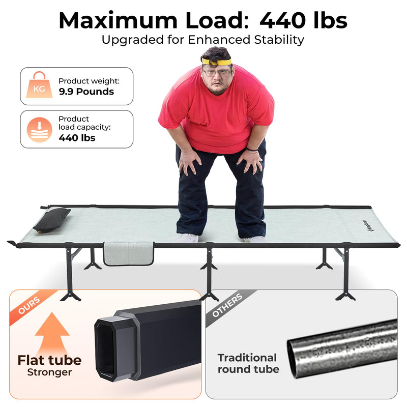 Load image into Gallery viewer, KingCamp DELUXE 80" Extra Long Portable Folding Cot