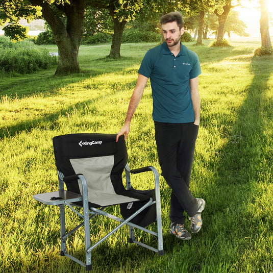 KingCamp Camping Directors Chair with Cooler Bag and Side Table