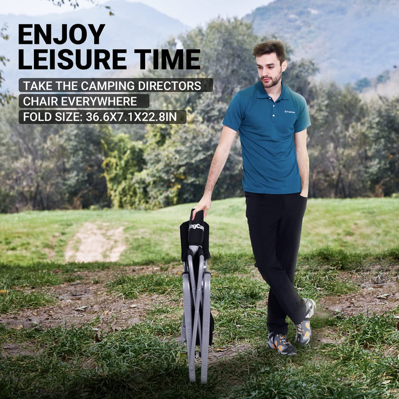 Load image into Gallery viewer, KingCamp Camping Directors Chair with Cooler Bag and Side Table