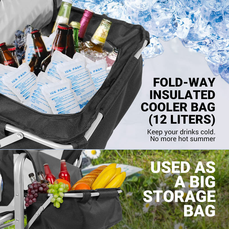 Load image into Gallery viewer, KingCamp Camping Directors Chair with Cooler Bag and Side Table