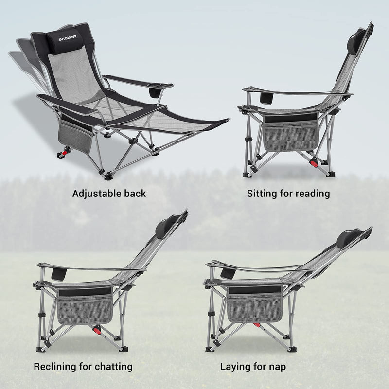 Load image into Gallery viewer, FUNDANGO Folding Chair Lounge Chair with Foot Rest