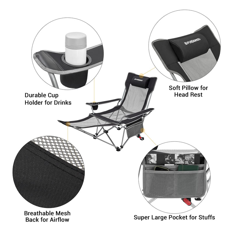 Load image into Gallery viewer, FUNDANGO Folding Chair Lounge Chair with Foot Rest