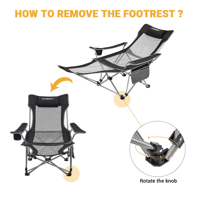 Load image into Gallery viewer, FUNDANGO Folding Chair Lounge Chair with Foot Rest