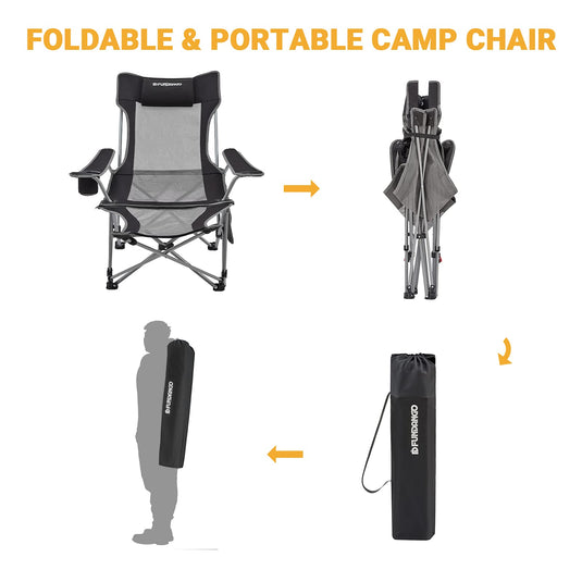 FUNDANGO Folding Chair Lounge Chair with Foot Rest