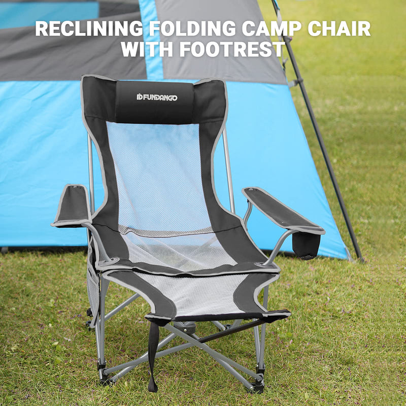 Load image into Gallery viewer, FUNDANGO Folding Chair Lounge Chair with Foot Rest
