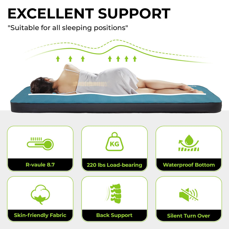 Load image into Gallery viewer, FUNDANGO Self Inflating Sleeping Pad Memory Foam Camping Mattress