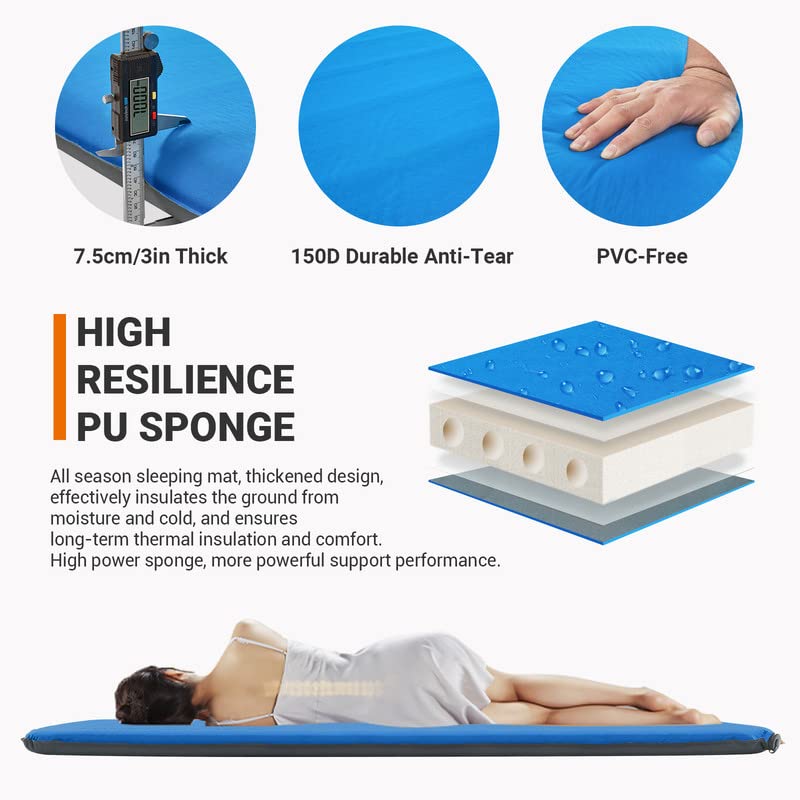 Load image into Gallery viewer, KingCamp 3-Inch Self-Inflating Foam Camping Mat