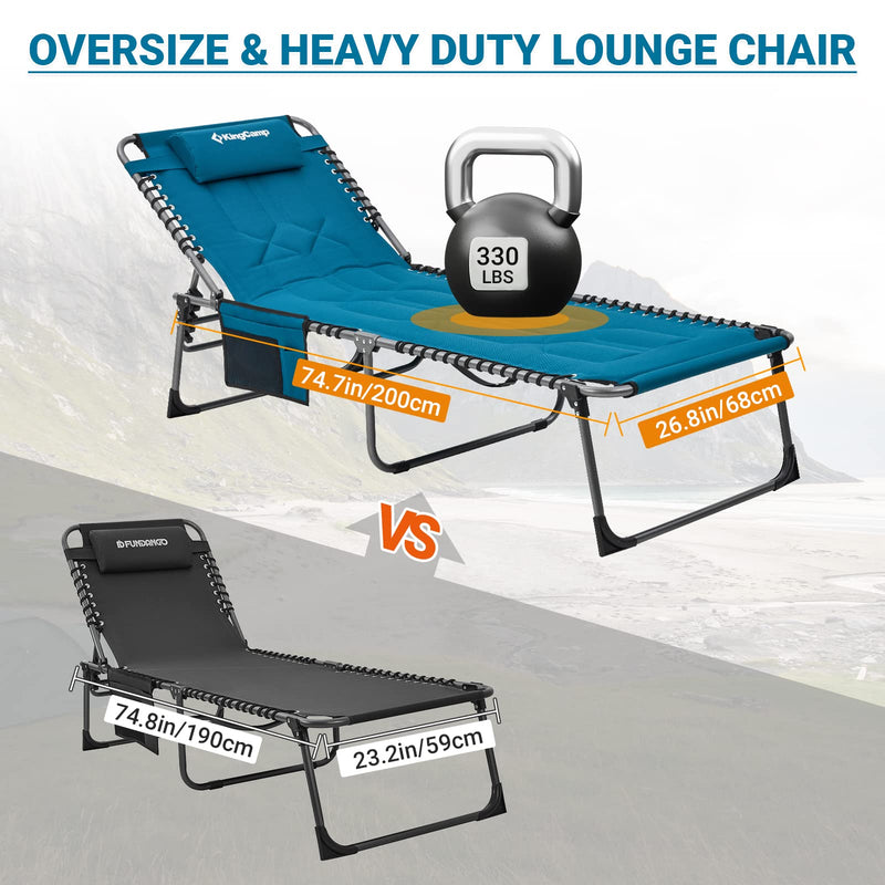 Load image into Gallery viewer, KingCamp Oversized Lounge Chair with Adjustable 5-Position