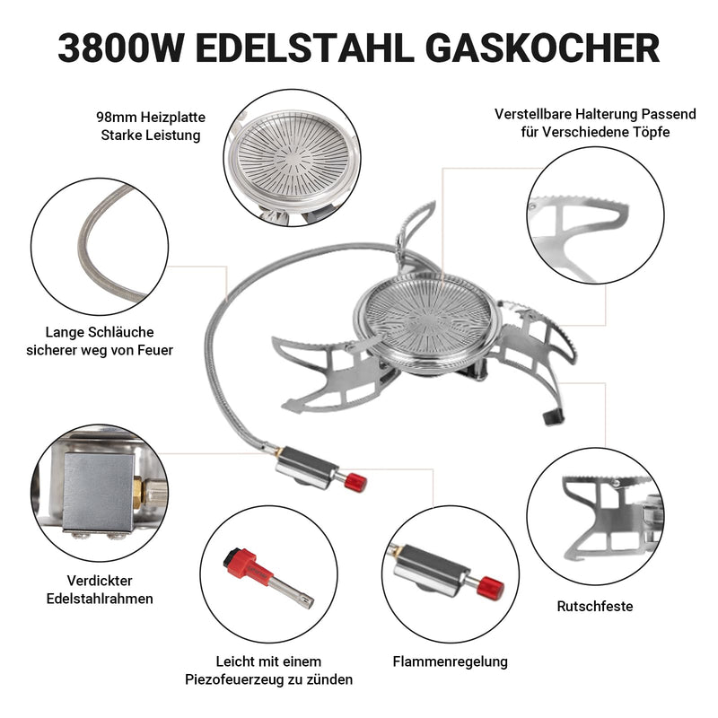 Load image into Gallery viewer, BULIN Camping Cooking Pot with Heat Exchanger 1.5L & Burner Camping Gas Stove