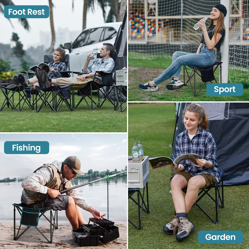 Load image into Gallery viewer, FUNDANGO Camping Stool PLUS 18 Inch Black