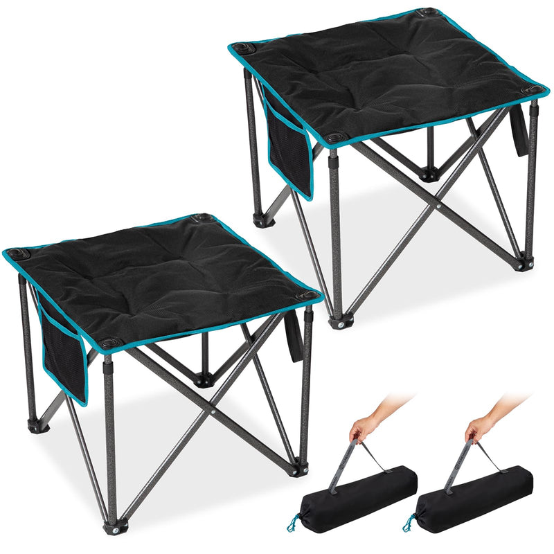 Load image into Gallery viewer, FUNDANGO Oversized Camping Stool – 18.1" Wide Padded Seat, 400lb Capacity, Portable Foldable Stool for Fishing, Travel & Outdoor