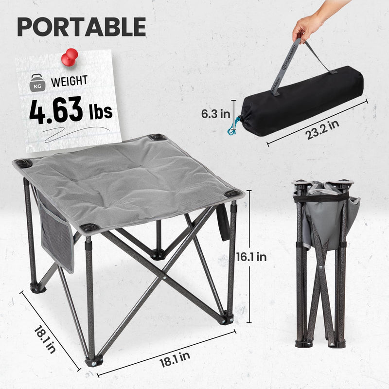 Load image into Gallery viewer, FUNDANGO Oversized Camping Stool – 18.1" Wide Padded Seat, 400lb Capacity, Portable Foldable Stool for Fishing, Travel & Outdoor