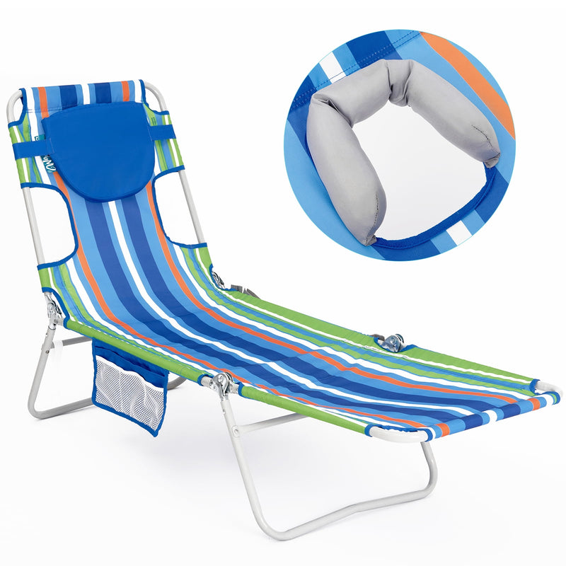Load image into Gallery viewer, WEJOY Folding Adjustable Back Fabric Beach Lounger