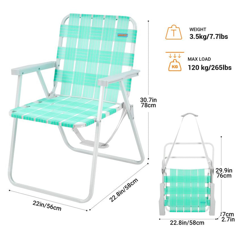 Cargue la imagen en el visor de la galería, WEJOY Lightweight Lawn Chair with Hard Armrest Waterproof