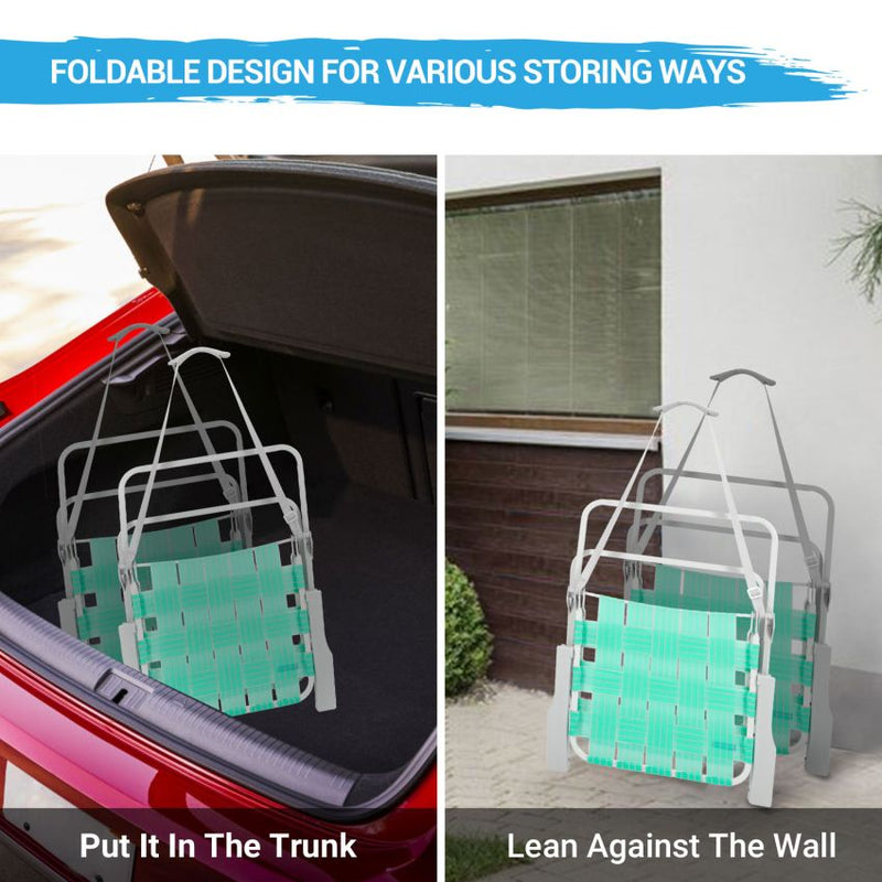 Cargue la imagen en el visor de la galería, WEJOY Lightweight Lawn Chair with Hard Armrest Waterproof