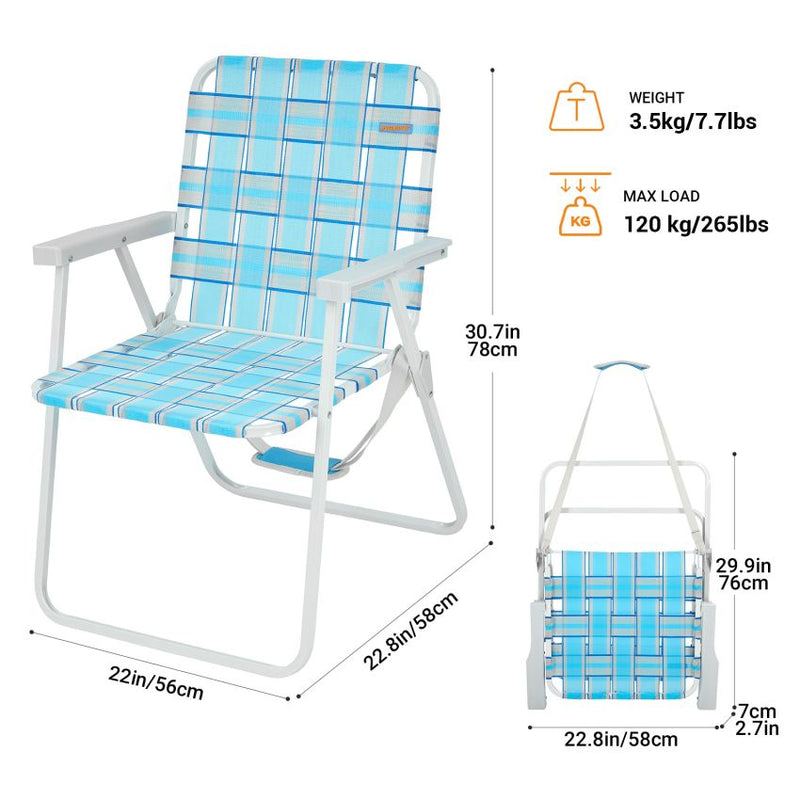 Cargue la imagen en el visor de la galería, WEJOY Lightweight Lawn Chair with Hard Armrest Waterproof