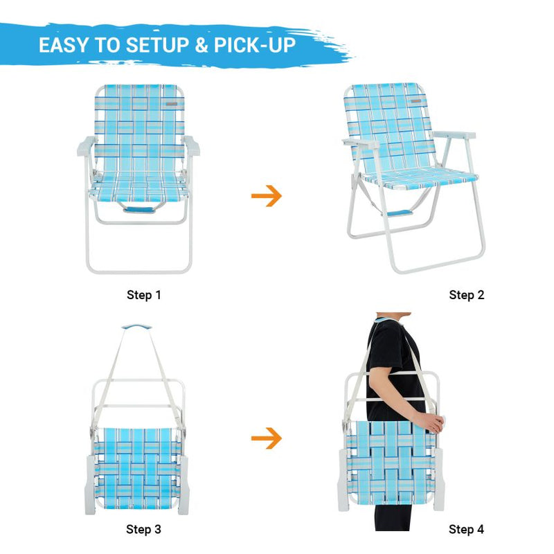 Cargue la imagen en el visor de la galería, WEJOY Lightweight Lawn Chair with Hard Armrest Waterproof