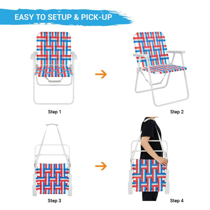 Cargue la imagen en el visor de la galería, WEJOY Beach Chair - Foldable and Portable Lawn Chair with Hard Armrest