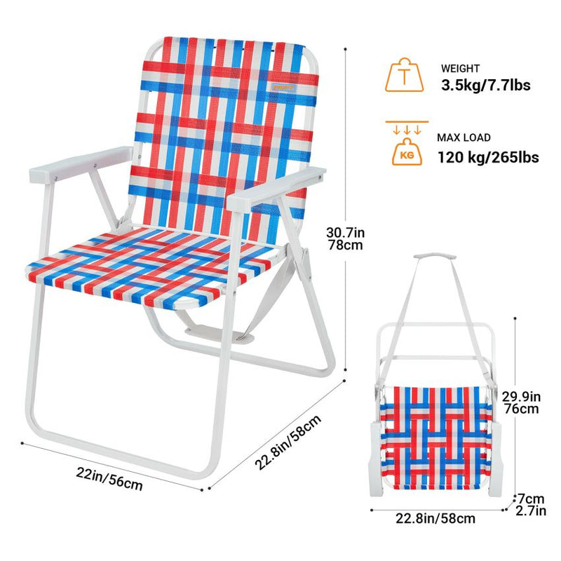 Cargue la imagen en el visor de la galería, WEJOY Beach Chair - Foldable and Portable Lawn Chair with Hard Armrest