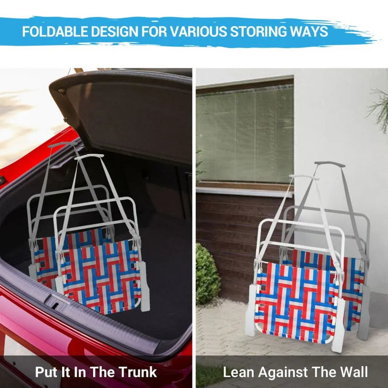 Cargue la imagen en el visor de la galería, WEJOY Foldable and Portable Lawn Chair with Hard Armrest