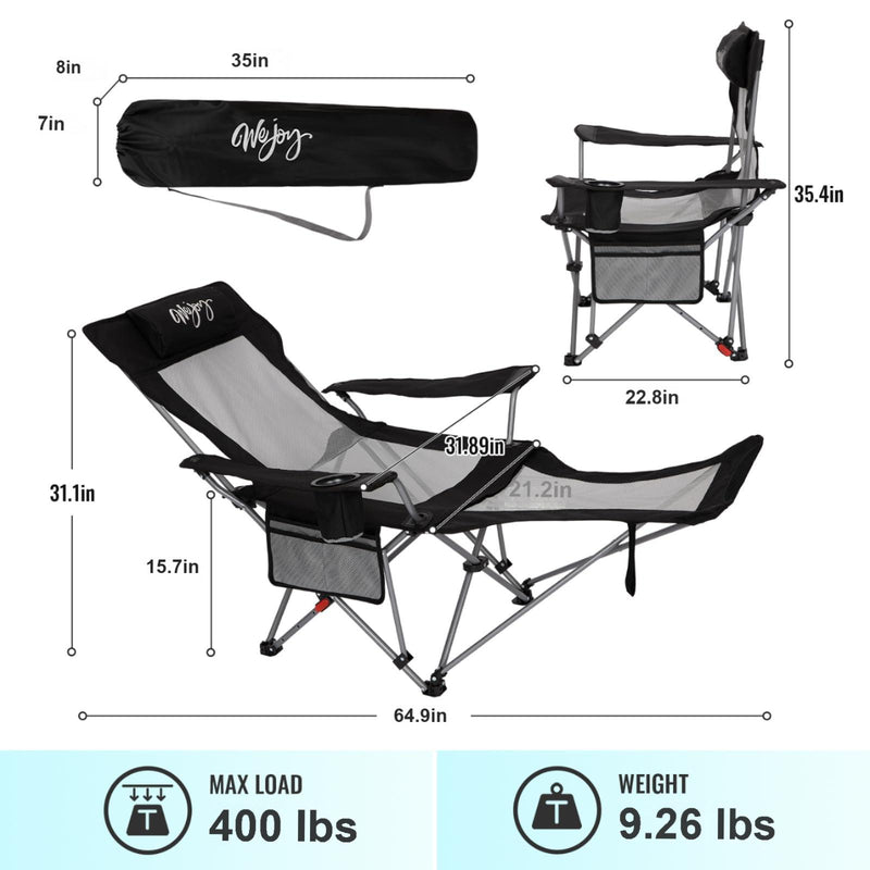 Load image into Gallery viewer, WEJOY 4-Position Reclining Camp Chair