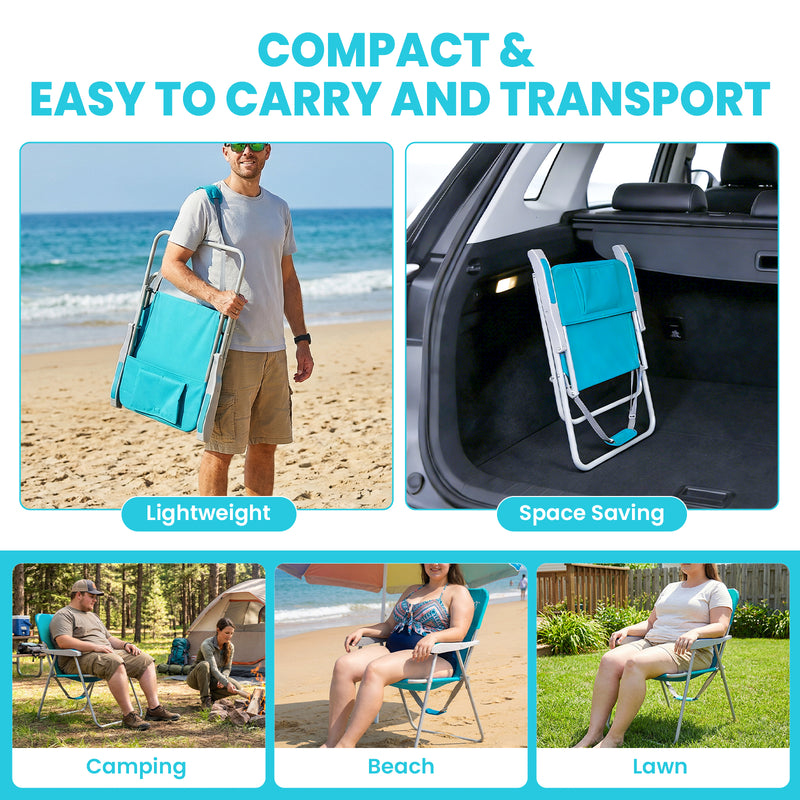 Load image into Gallery viewer, WEJOY Oversized Folding Beach Chair Easy to Carry and Transport