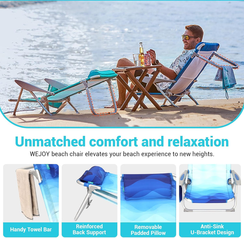 Load image into Gallery viewer, WEJOY Folding Beach Chair for Adults – 4-Position Adjustable