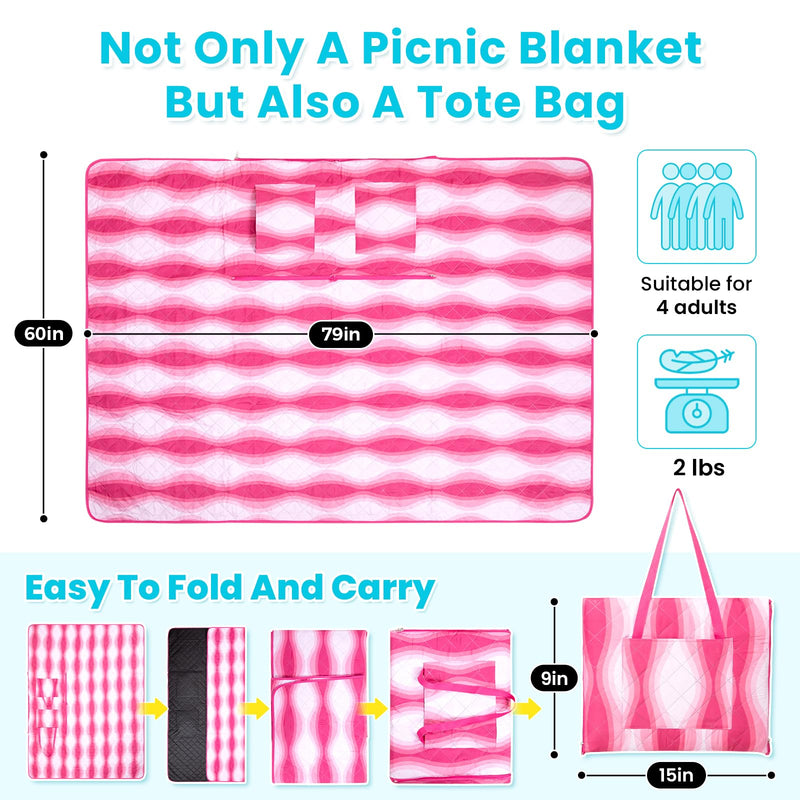 Load image into Gallery viewer, WEJOY Waterproof Picnic Blanket – Sandproof Beach Mat Breathable TOTE bag
